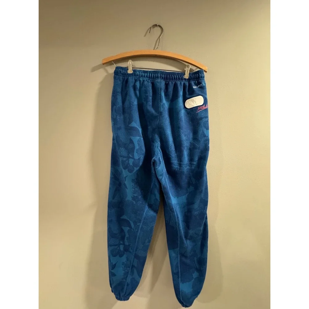 Nike Dri-FIT Standard Issue Men's Basketball Joggers Floral Camo Blue Size Small